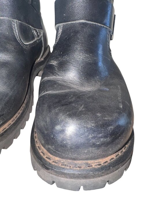 Milwaukee Leather Mens Black Motorcycle Boots Size 7.5 USA With Side Zippers main image 9